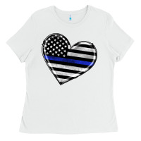 White american thin blue line flag Ladies Tee - Artiststas