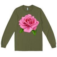 Army Green Perfume Delight Rose Long Sleeve Tee - LillyAllenDesigns
