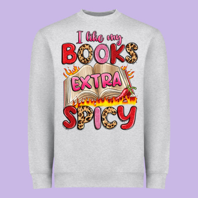 I Like My Books Extra Spicy Heavyweight Sweatshirt Designed By Artiststas