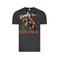 Vintage Black howdy christmas cowboy santa Vintage Tee - MaliasSmallBusiness
