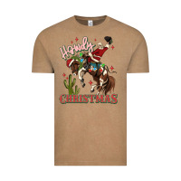 Vintage Coffee howdy christmas cowboy santa Vintage Tee - MaliasSmallBusiness
