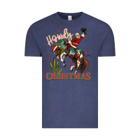 Vintage Denim howdy christmas cowboy santa Vintage Tee - MaliasSmallBusiness