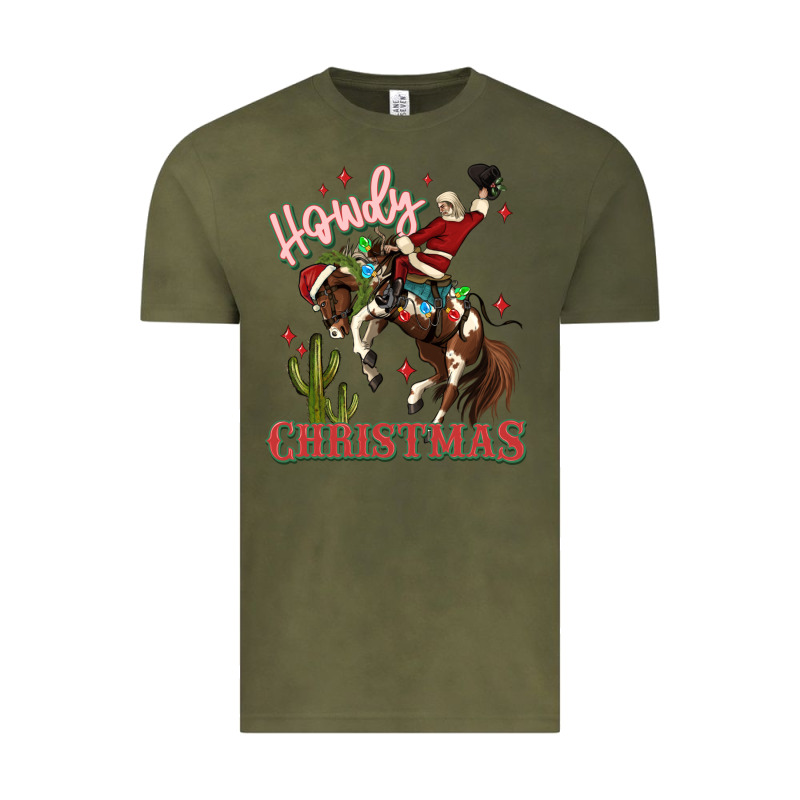 Howdy Christmas Cowboy Santa Vintage Tee by MaliasSmallBusiness | Teevron