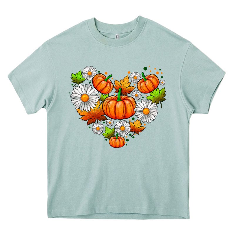 Pumpkin And Daisies Heavy Core Tee by AdoDesignShop | Teevron