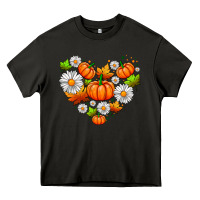 Asphalt pumpkin and daisies Heavy Core Tee - AdoDesignShop