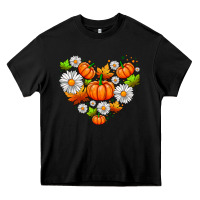 Black pumpkin and daisies Heavy Core Tee - AdoDesignShop