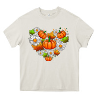 Cream pumpkin and daisies Heavy Core Tee - AdoDesignShop