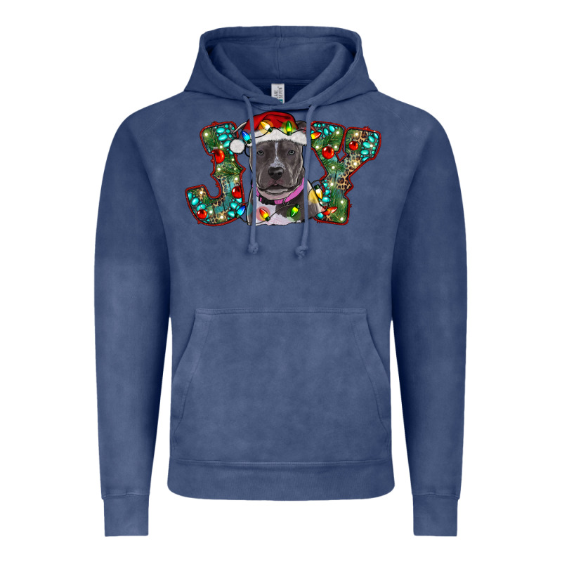 Christmas Joy Pitbull Vintage Hoodie by RanaPortraitStore | Teevron