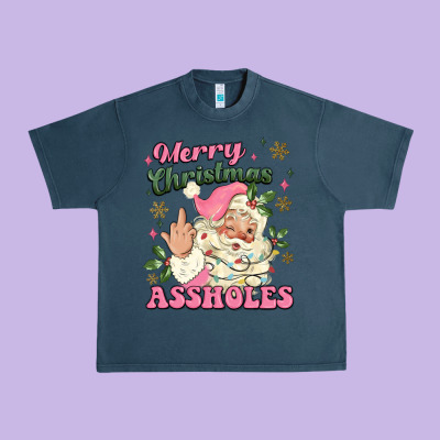 Merry Christmas Assholes Urban Heavy Tee Designed By Maliassmallbusiness