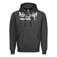 Charcoal Heather black and white floral Zipper Hoodie - TumblerDesignByShophia
