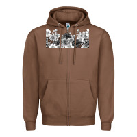 Chestnut black and white floral Zipper Hoodie - TumblerDesignByShophia