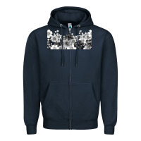Navy black and white floral Zipper Hoodie - TumblerDesignByShophia