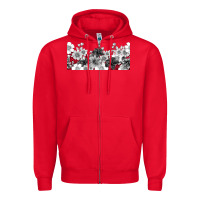 Red black and white floral Zipper Hoodie - TumblerDesignByShophia
