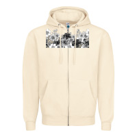 Sandshell black and white floral Zipper Hoodie - TumblerDesignByShophia
