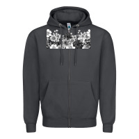 Smoke black and white floral Zipper Hoodie - TumblerDesignByShophia
