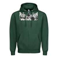 Black And White Floral Zipper Hoodie | Teevron