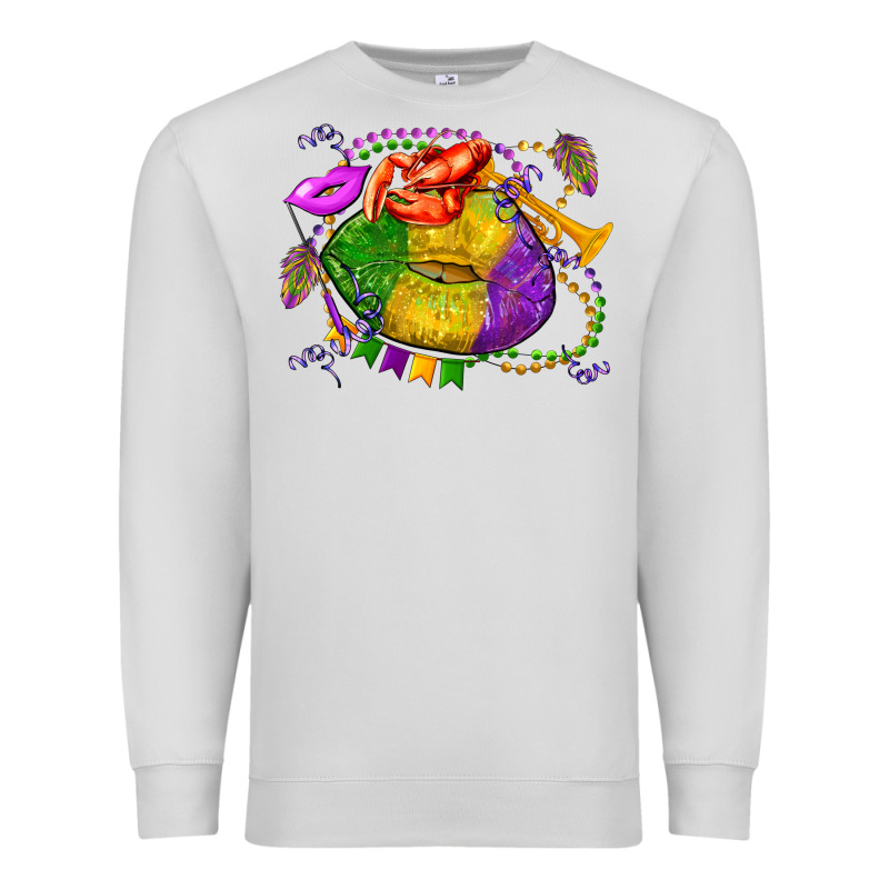 Mardi Gras Lips Olivia Premium Sweatshirt by OliviaCreatesArt | Teevron