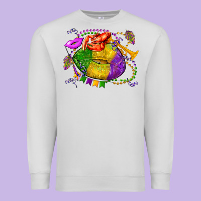 Mardi Gras Lips Olivia Premium Sweatshirt Designed By Oliviacreatesart