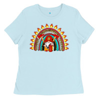 Baby Blue firefighter gnomes rainbow Ladies Tee - Artiststas