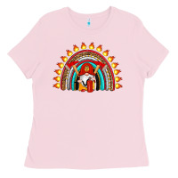 Bubblegum Pink firefighter gnomes rainbow Ladies Tee - Artiststas