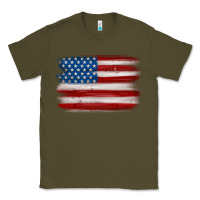 Army Green american flag distressed background Classic Tee - MaliasSmallBusiness