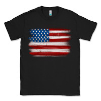 Black american flag distressed background Classic Tee - MaliasSmallBusiness