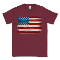 Burgundy american flag distressed background Classic Tee - MaliasSmallBusiness