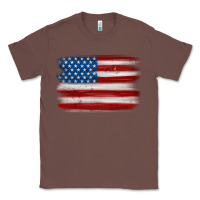 Chestnut american flag distressed background Classic Tee - MaliasSmallBusiness