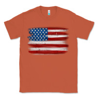 Copper american flag distressed background Classic Tee - MaliasSmallBusiness