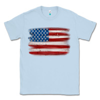 Dusty Blue american flag distressed background Classic Tee - MaliasSmallBusiness