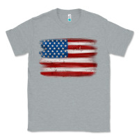 Heather Grey american flag distressed background Classic Tee - MaliasSmallBusiness