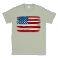 Matcha american flag distressed background Classic Tee - MaliasSmallBusiness