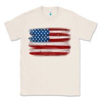 Natural american flag distressed background Classic Tee - MaliasSmallBusiness