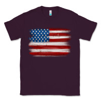 Plum american flag distressed background Classic Tee - MaliasSmallBusiness