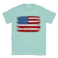 Seafoam american flag distressed background Classic Tee - MaliasSmallBusiness