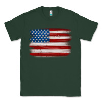 American Flag Distressed Background Classic Tee | Teevron