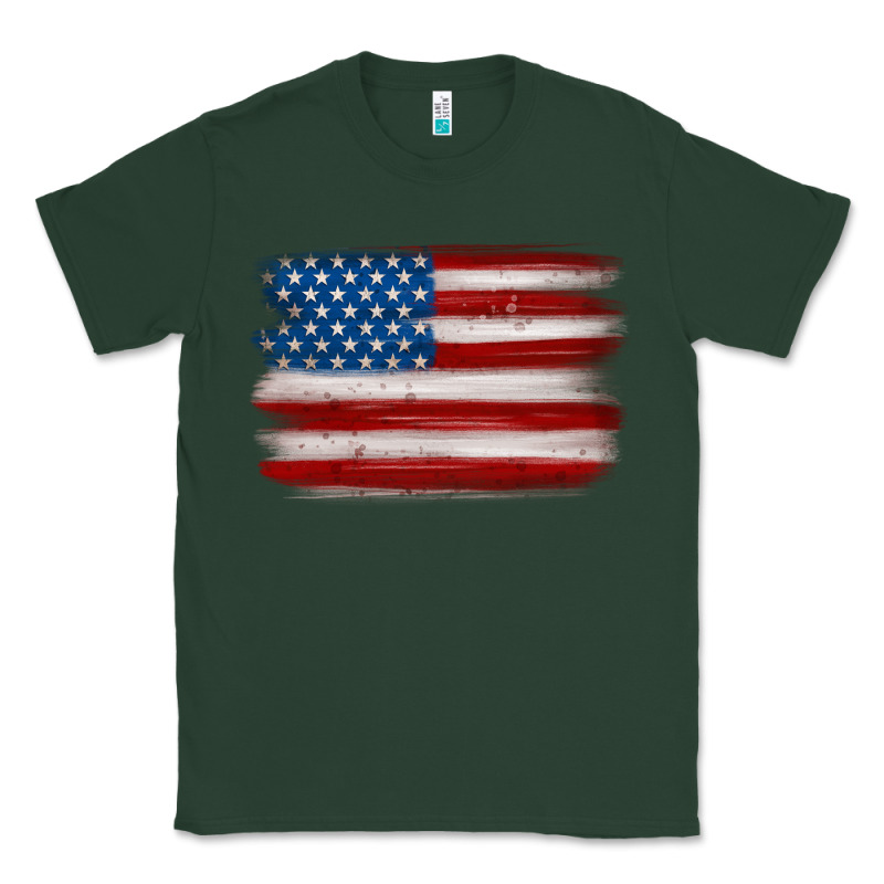 American Flag Distressed Background Classic Tee by MaliasSmallBusiness | Teevron