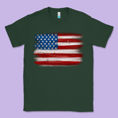 American Flag Distressed Background Classic Tee Designed By Maliassmallbusiness
