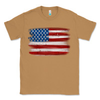 Toasted Coconut american flag distressed background Classic Tee - MaliasSmallBusiness