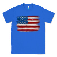 True Royal american flag distressed background Classic Tee - MaliasSmallBusiness