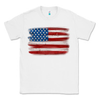 White american flag distressed background Classic Tee - MaliasSmallBusiness