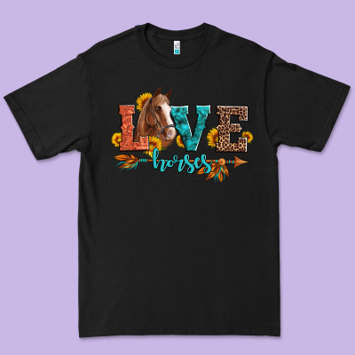 Love Horses  Leather Turquoise Leopard Premium Tee Designed By Artiststas
