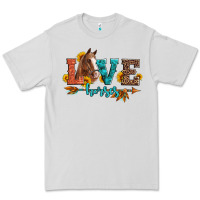 Dove Grey love horses  leather turquoise leopard Premium Tee - Artiststas