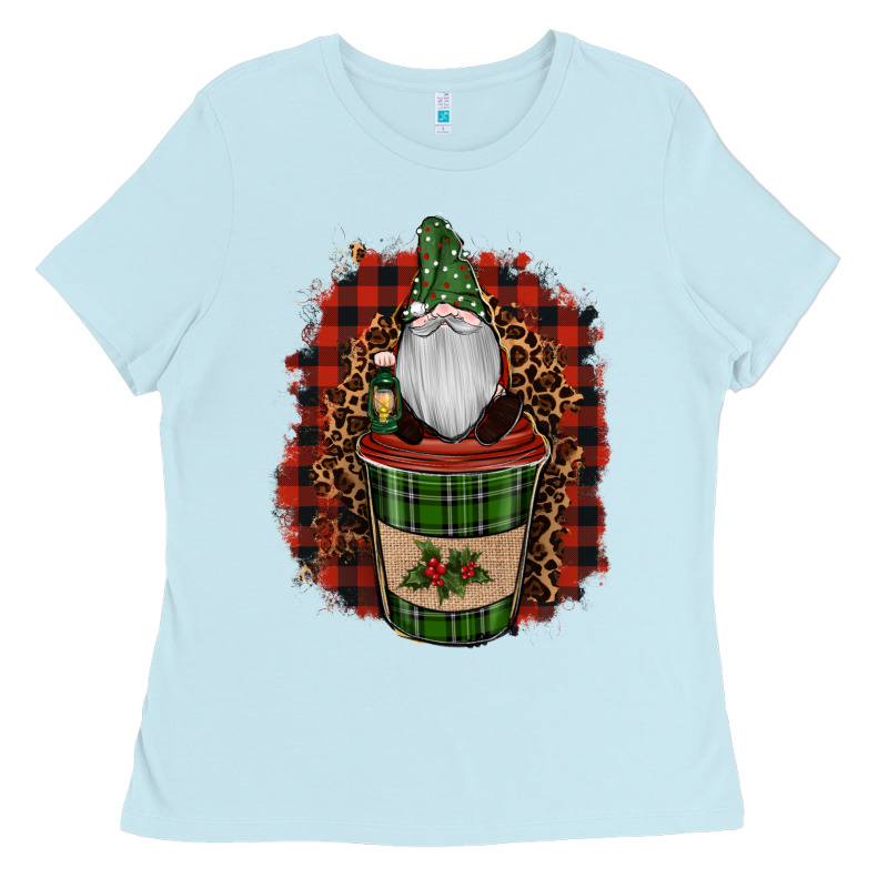 Gnomes With Coffee Christmas Ladies Tee by RanaPortraitStore | Teevron