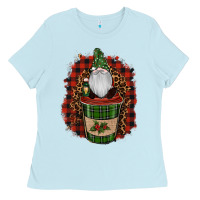Baby Blue Gnomes With Coffee Christmas Ladies Tee - RanaPortraitStore
