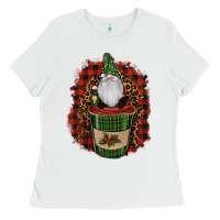 White Gnomes With Coffee Christmas Ladies Tee - RanaPortraitStore