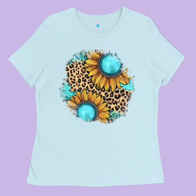 Gemstone Leopard Patch Ladies Tee Designed By Jahusdesignshop
