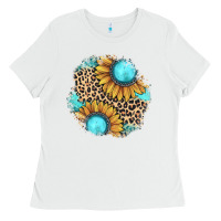 White gemstone leopard patch Ladies Tee - JahusDesignShop