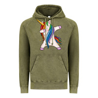 Vintage Olive dabbing unicorn Vintage Hoodie - MaliasSmallBusiness