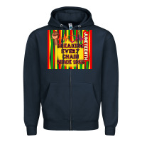 Navy juneteenth breaking every chain since 1865 Zipper Hoodie - TumblerDesignByShophia